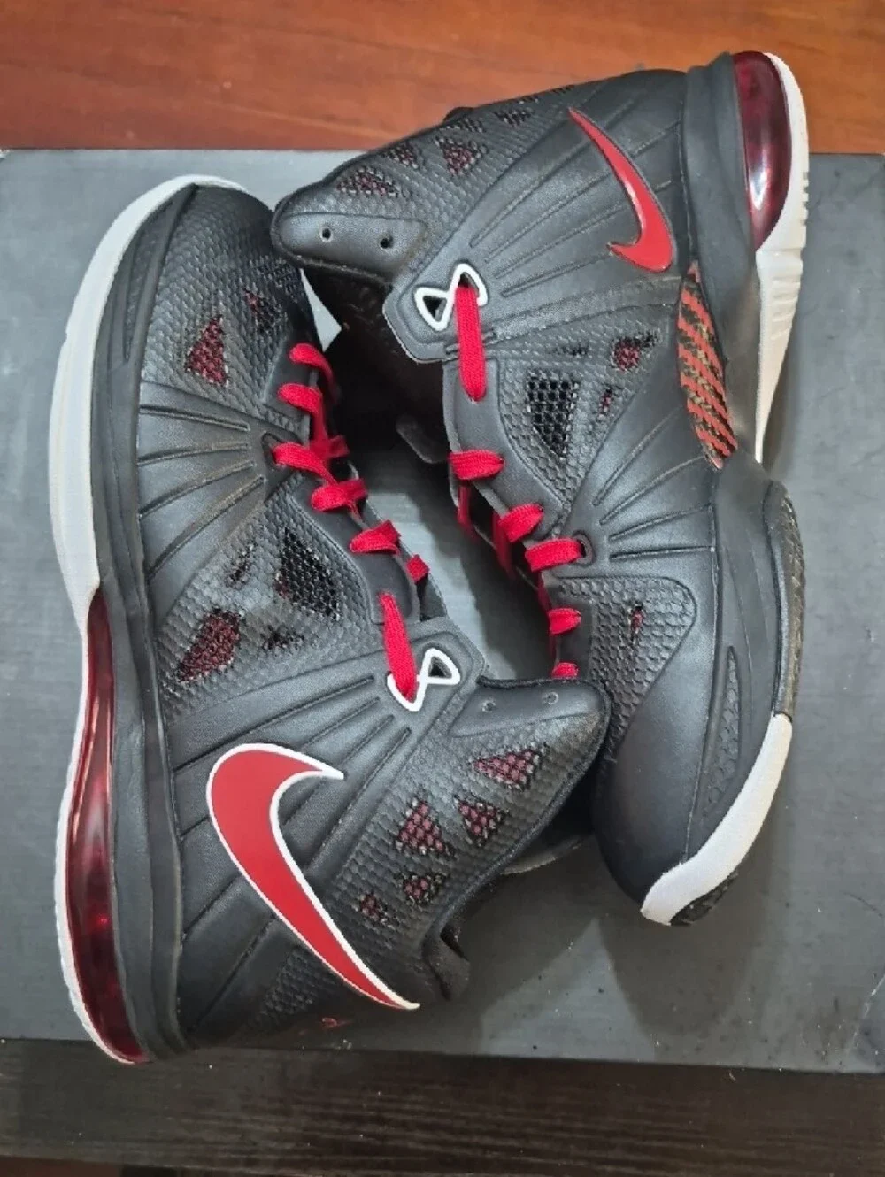 Nike LeBron 8 P.S. 'Black Red White' (2011) Mens 11.5 EUC
